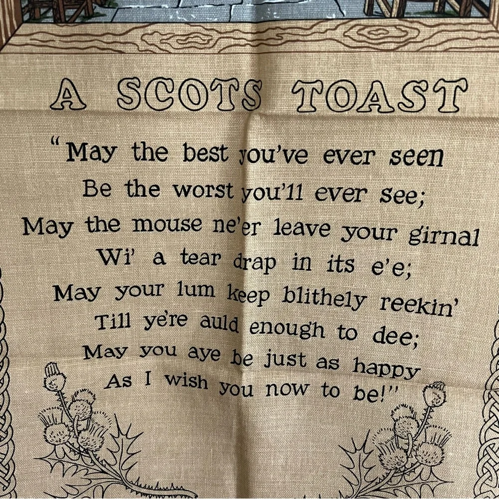 Vintage “A Scots Toast” Kitchen Towel / Wall-hanging